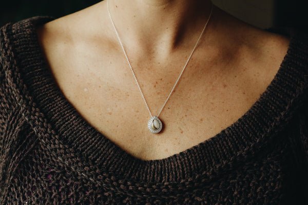 Diamond Halo Drop Pendant