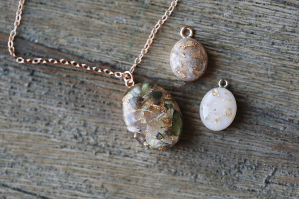 Solid Gold Large Oval Pendant