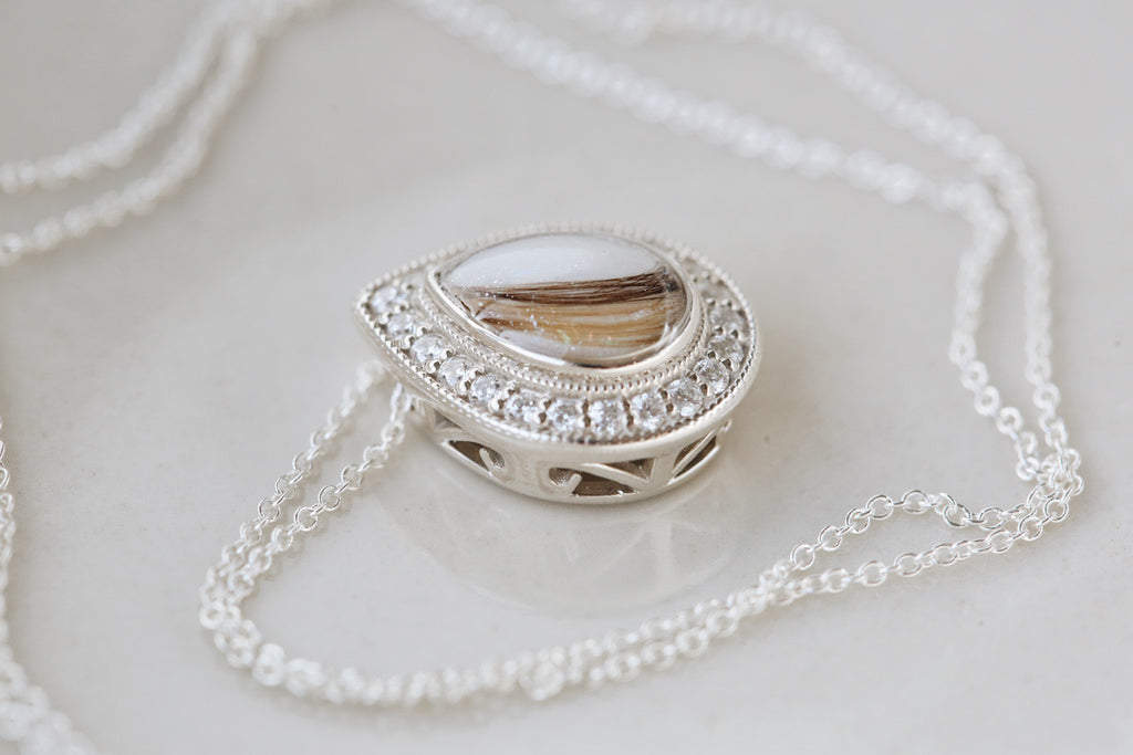 Diamond Halo Drop Pendant