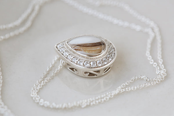 Diamond Halo Drop Pendant