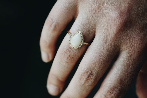 Diamond Halo Drop Ring