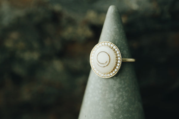 Diamond Halo Oval Ring