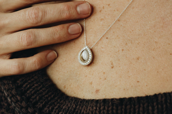 Diamond Halo Drop Pendant