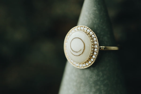 Diamond Halo Oval Ring