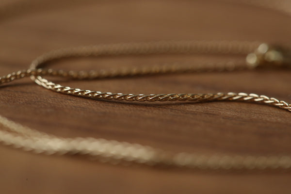 Solid Gold 1mm Baby Wheat Chain