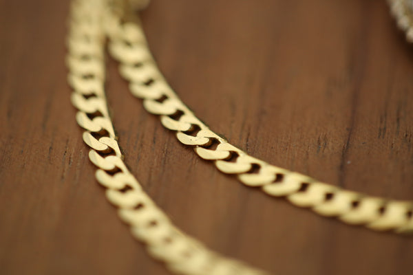 3mm Solid 14k Gold Curb Chain