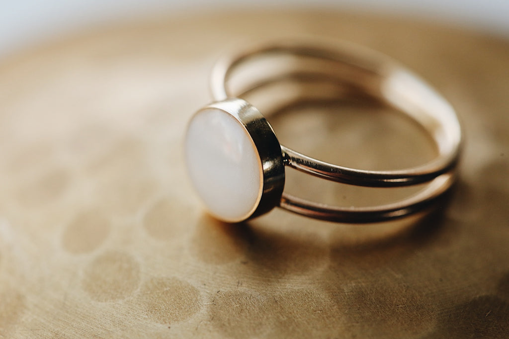Three Stone Double Band Diamond Ring | Abby Sparks Jewelry